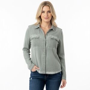 JACKET Society green boho jacket size small